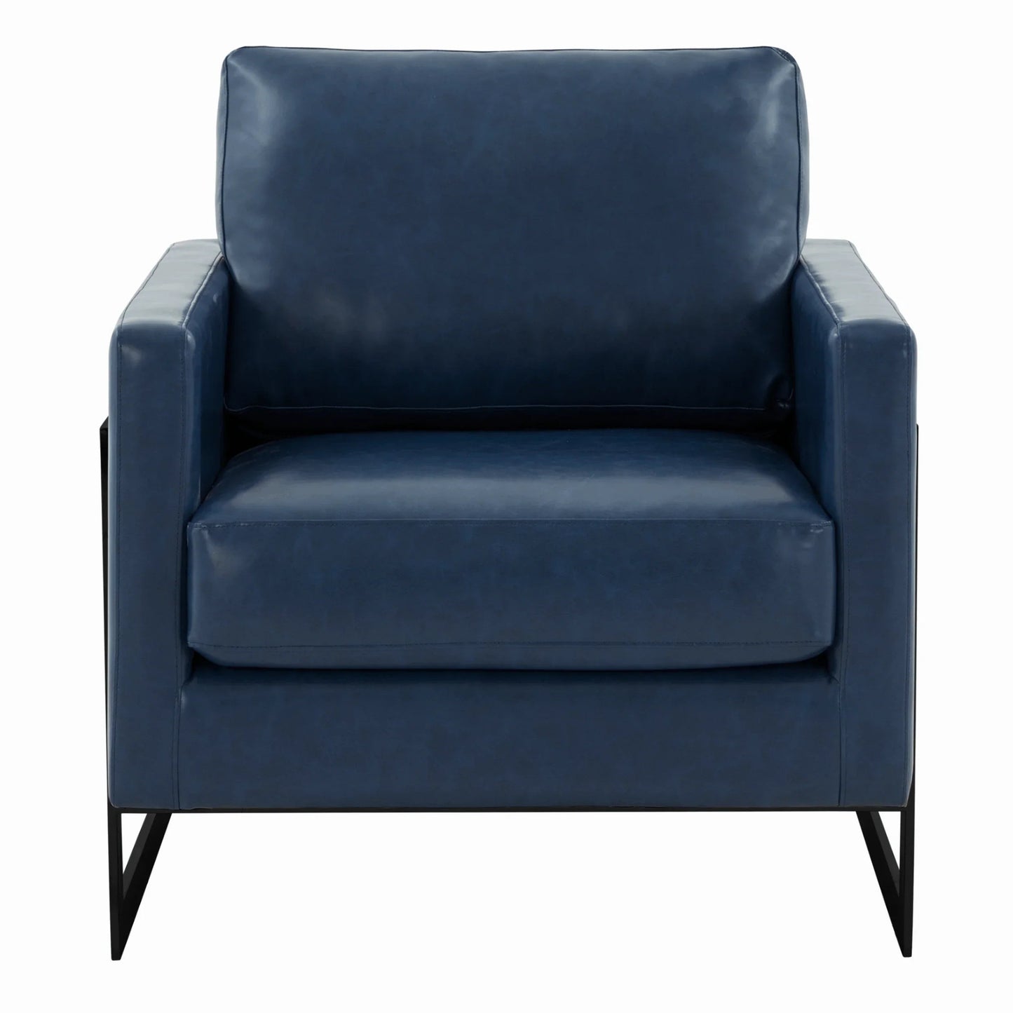 Upholstered Accent Armchair with Gold and Black Metal Frame