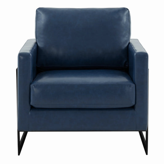 Upholstered Accent Armchair with Gold and Black Metal Frame