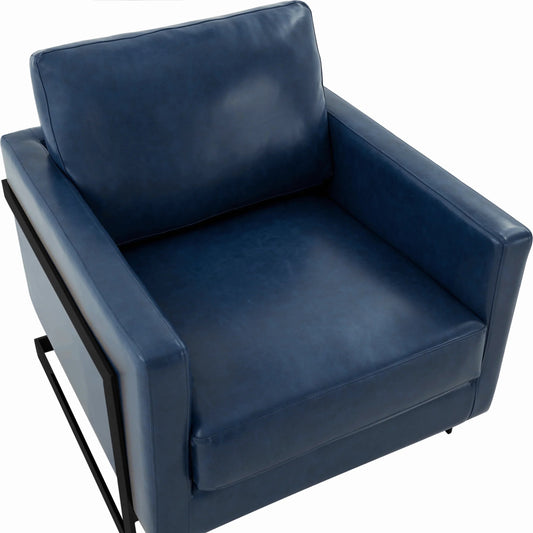 Upholstered Accent Armchair with Gold and Black Metal Frame