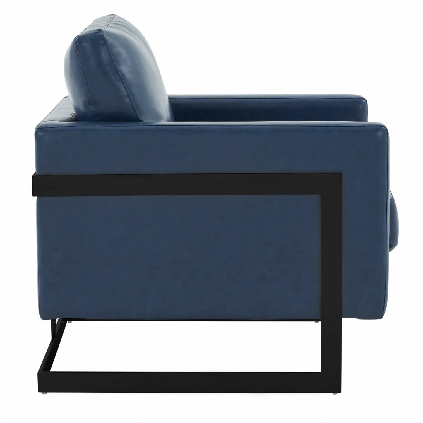 Upholstered Accent Armchair with Gold and Black Metal Frame