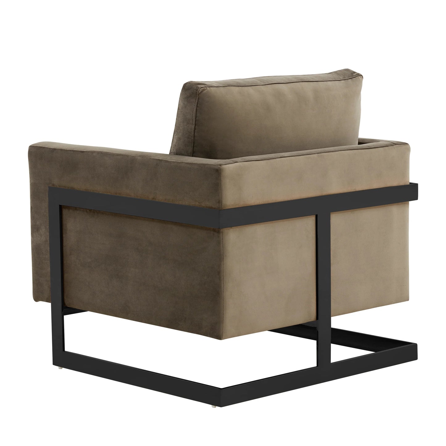 Upholstered Accent Armchair with Gold and Black Metal Frame