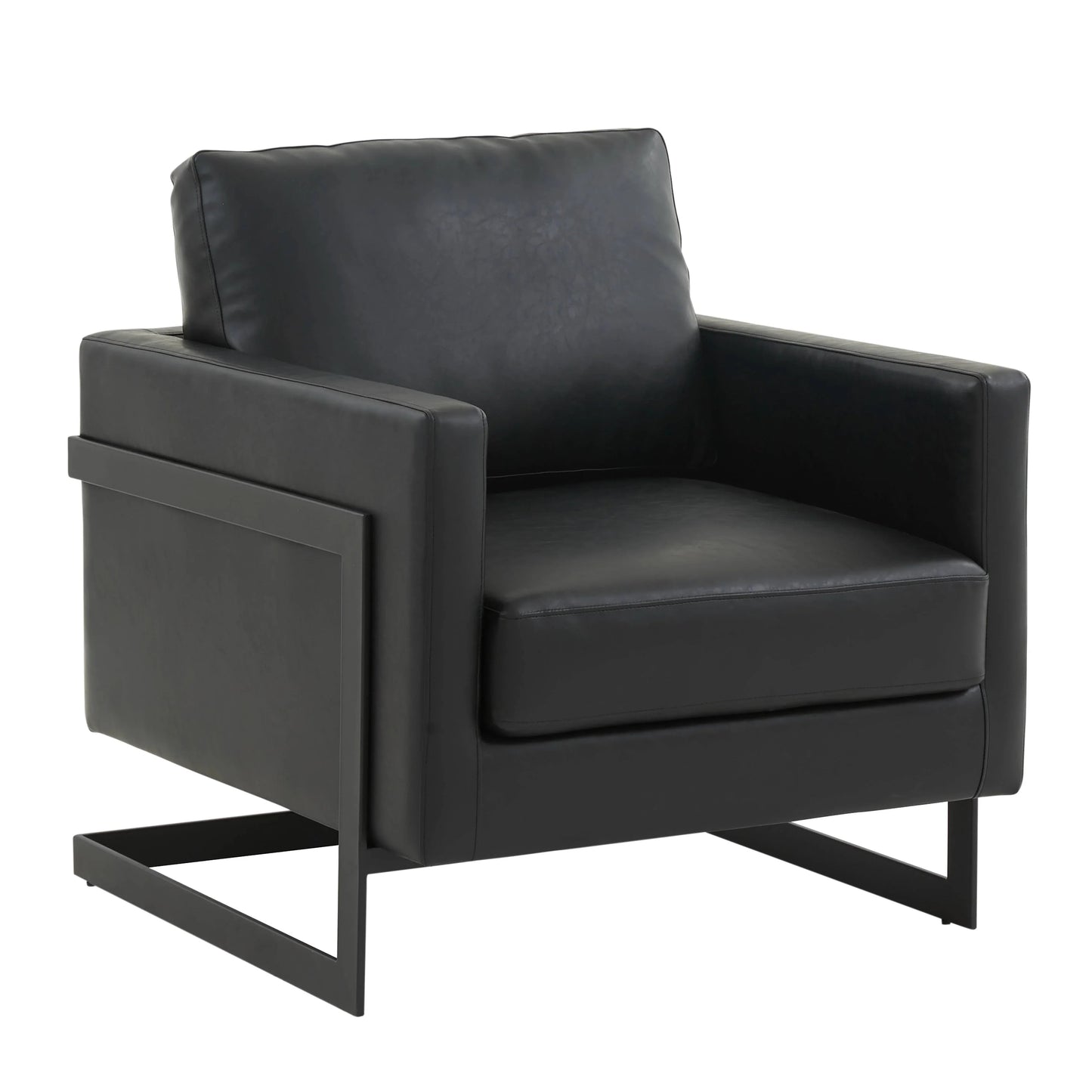 Upholstered Accent Armchair with Gold and Black Metal Frame
