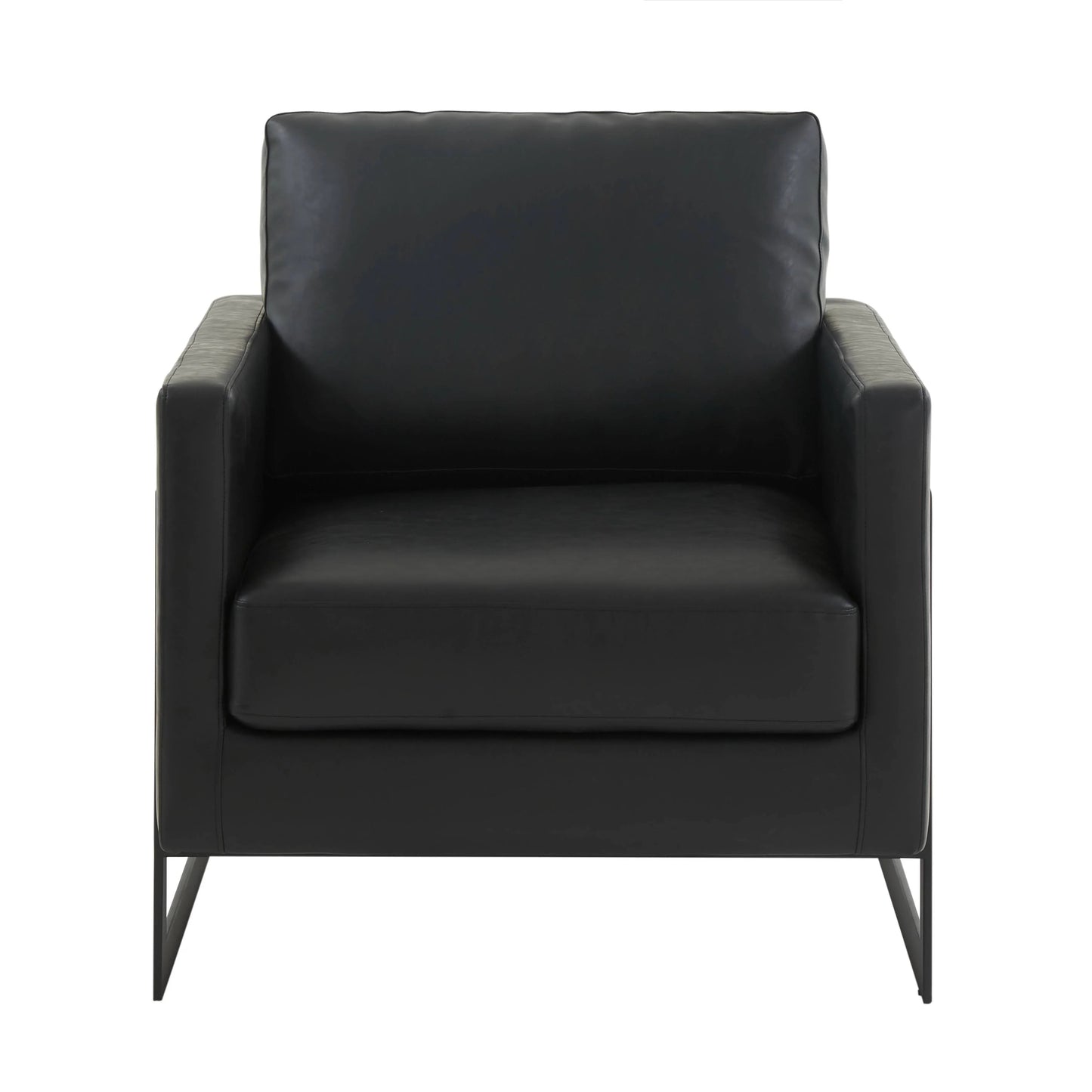Upholstered Accent Armchair with Gold and Black Metal Frame