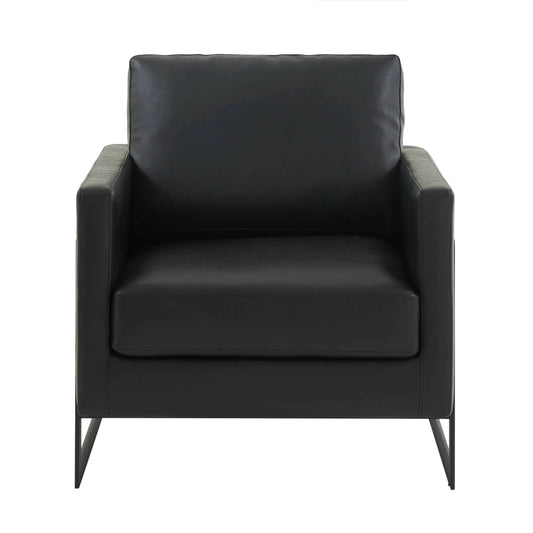 Upholstered Accent Armchair with Gold and Black Metal Frame