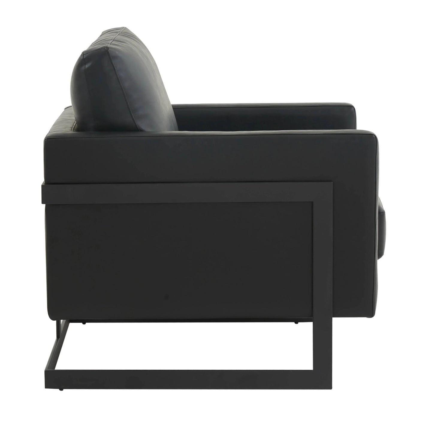 Upholstered Accent Armchair with Gold and Black Metal Frame