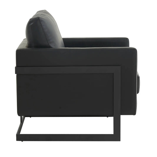 Upholstered Accent Armchair with Gold and Black Metal Frame