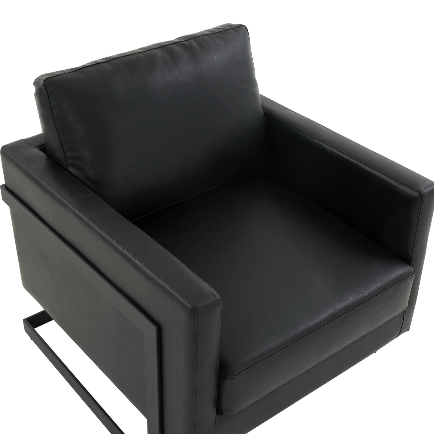 Upholstered Accent Armchair with Gold and Black Metal Frame