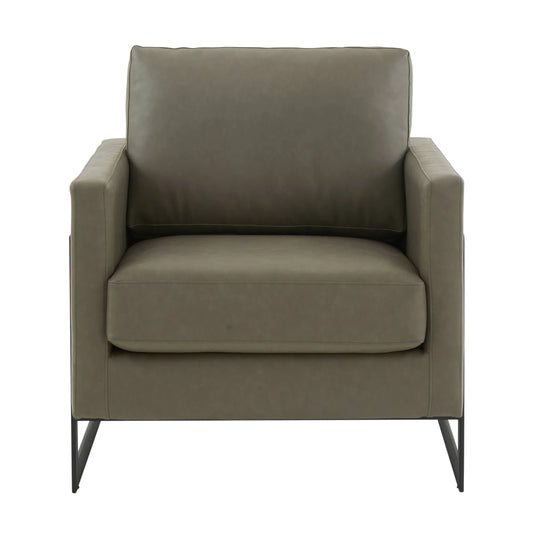 Upholstered Accent Armchair with Gold and Black Metal Frame