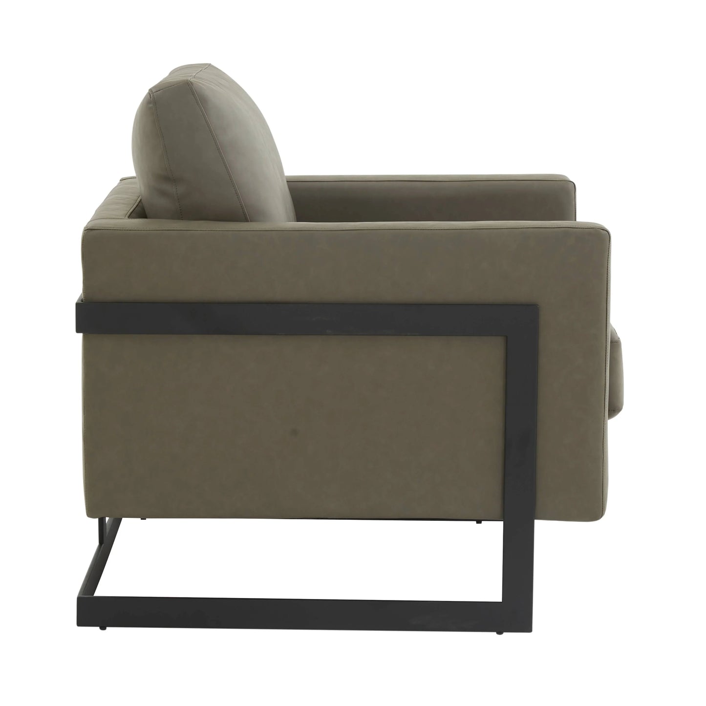 Upholstered Accent Armchair with Gold and Black Metal Frame
