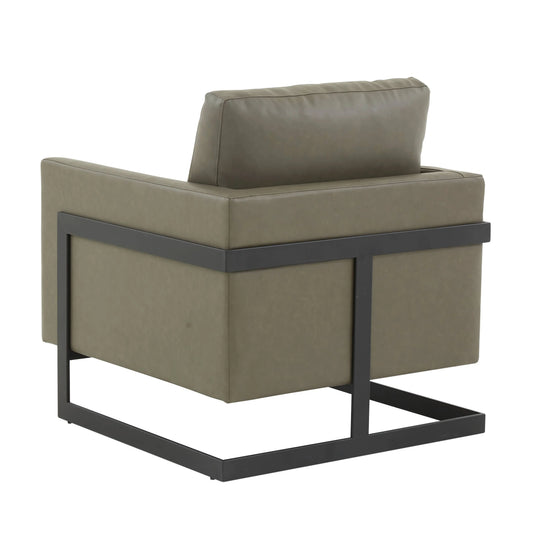 Upholstered Accent Armchair with Gold and Black Metal Frame
