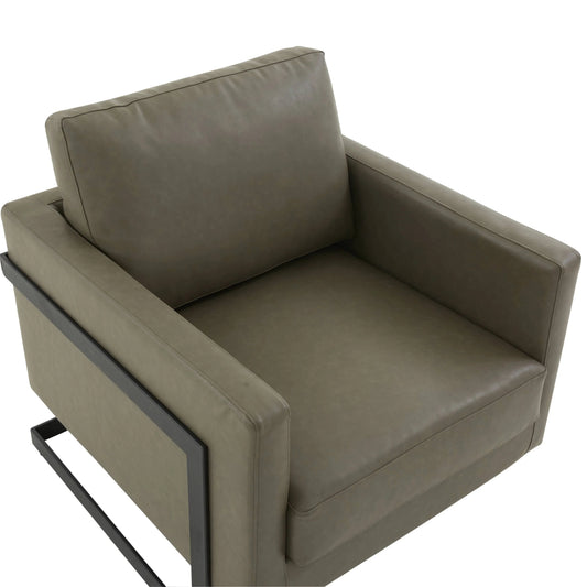 Upholstered Accent Armchair with Gold and Black Metal Frame