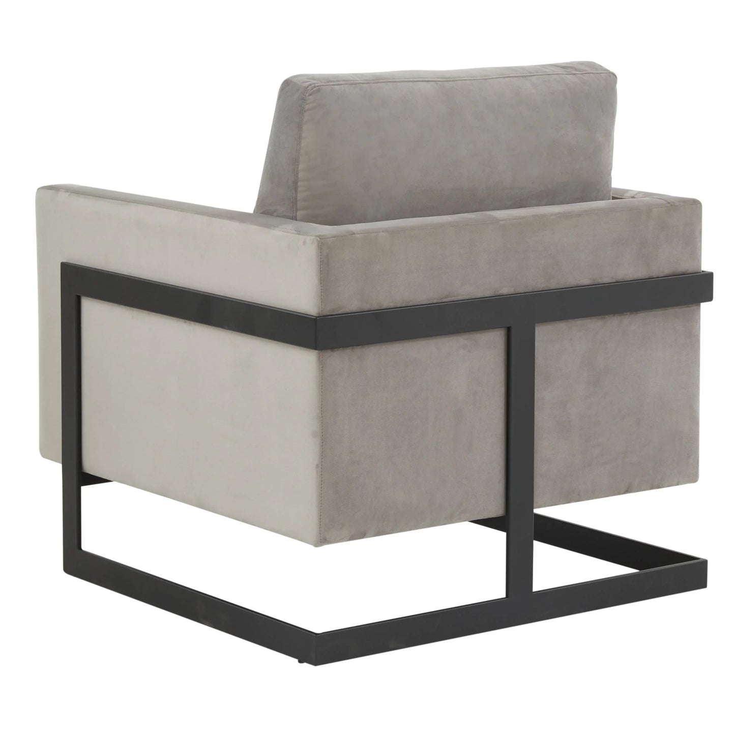 Upholstered Accent Armchair with Gold and Black Metal Frame