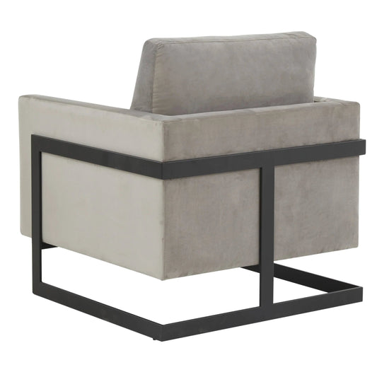 Upholstered Accent Armchair with Gold and Black Metal Frame