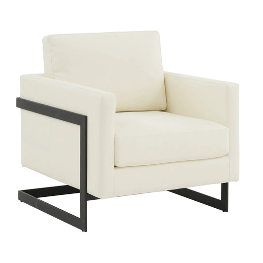 Upholstered Accent Armchair with Gold and Black Metal Frame
