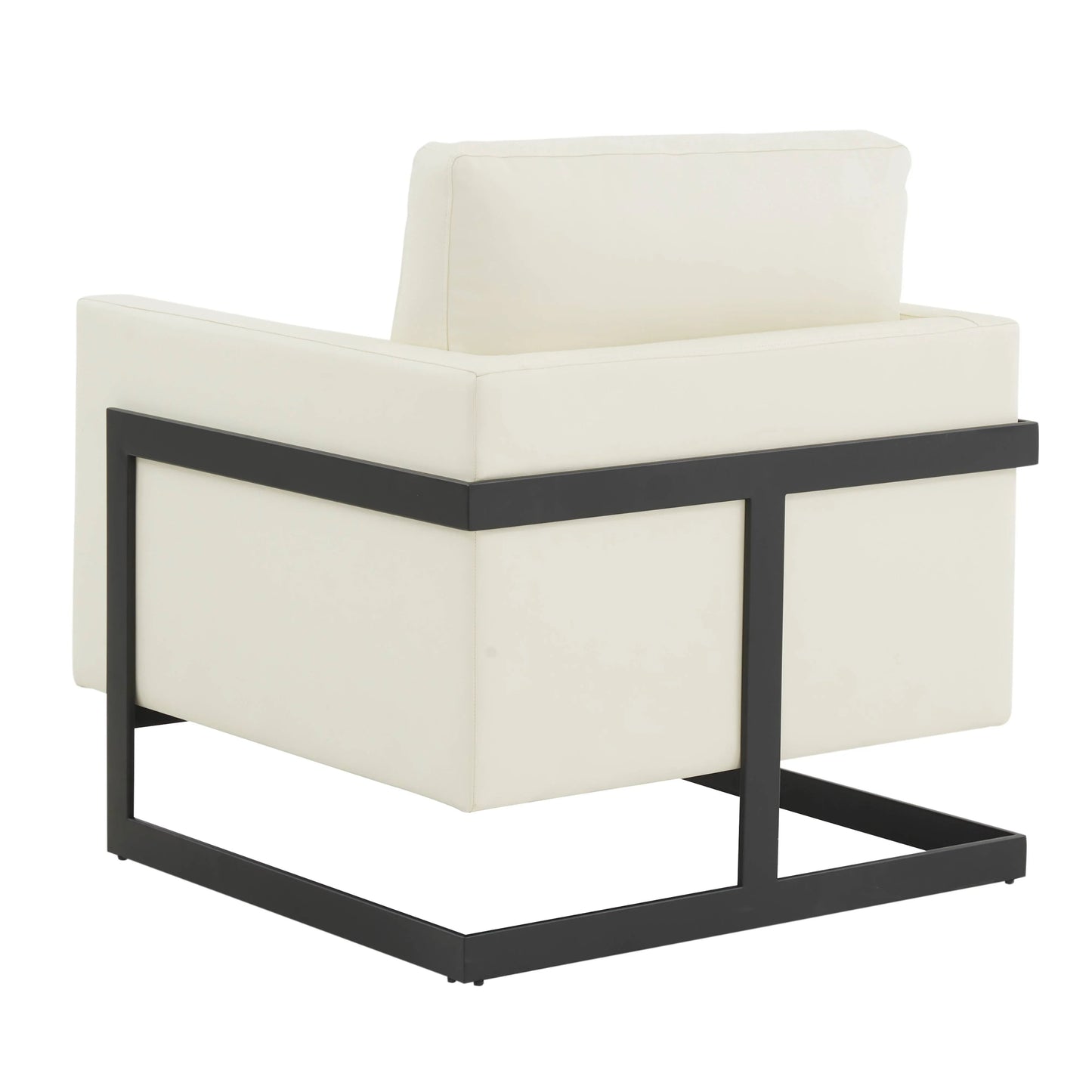 Upholstered Accent Armchair with Gold and Black Metal Frame