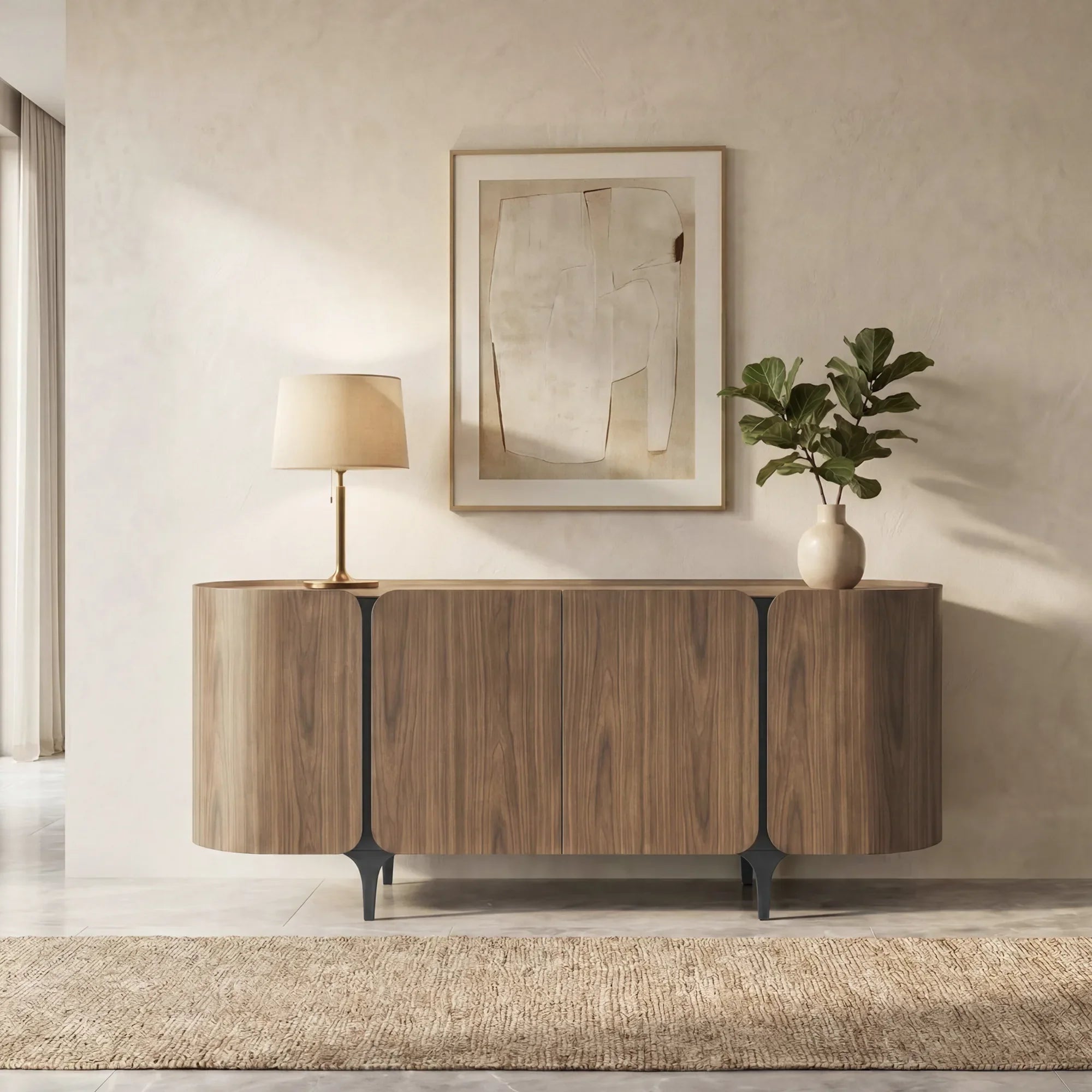 Large-Capacity Sideboard in Modern Design with 79-Inch Length