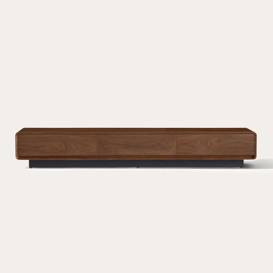 Large-Capacity TV Media Console in Walnut Finish
