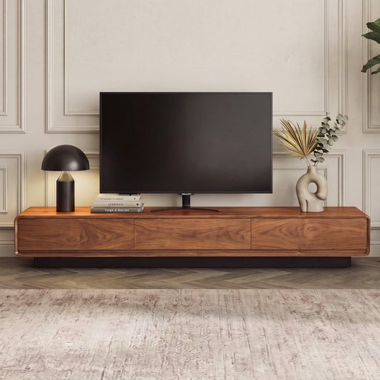 Large-Capacity TV Media Console in Walnut Finish