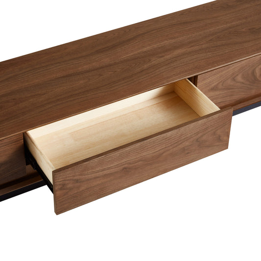 Large-Capacity TV Media Console in Walnut Finish