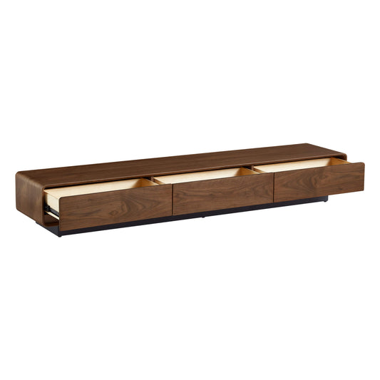 Large-Capacity TV Media Console in Walnut Finish
