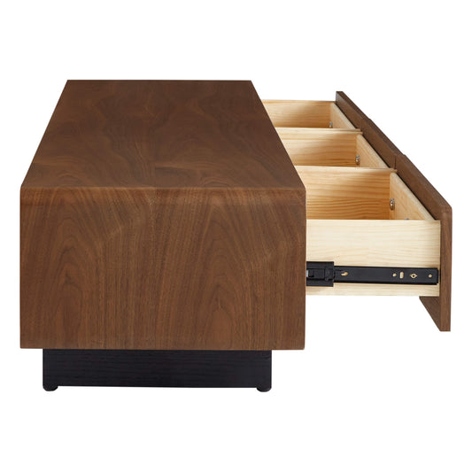 Large-Capacity TV Media Console in Walnut Finish