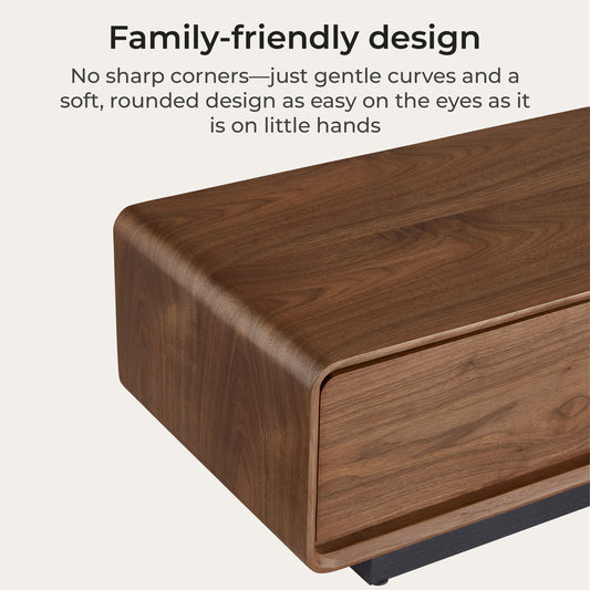 Large-Capacity TV Media Console in Walnut Finish