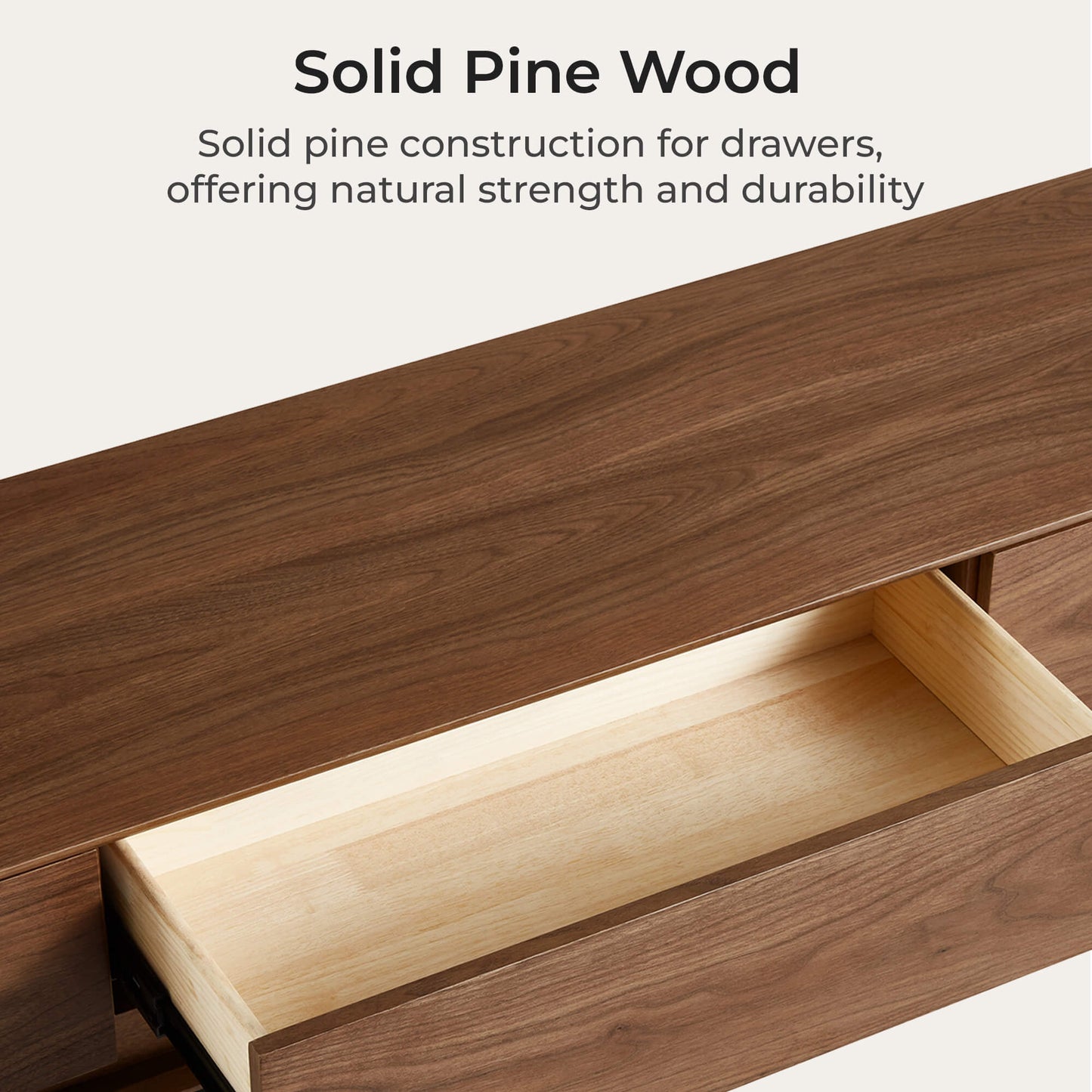 Large-Capacity TV Media Console in Walnut Finish
