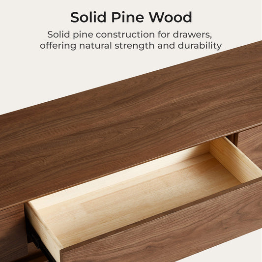 Large-Capacity TV Media Console in Walnut Finish