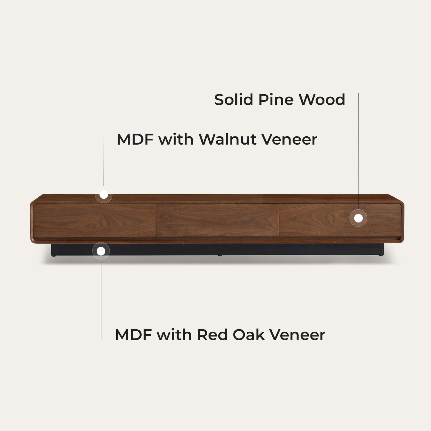 Large-Capacity TV Media Console in Walnut Finish