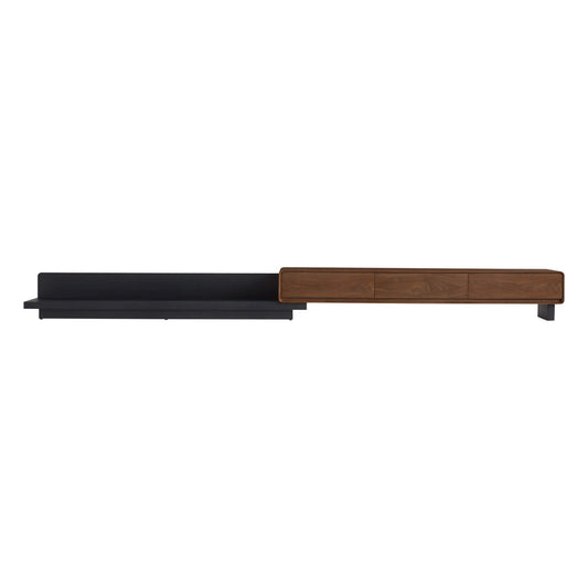 Large-Capacity TV Media Console in Walnut Finish