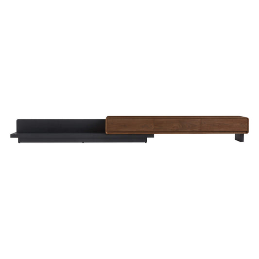 Large-Capacity TV Media Console in Walnut Finish