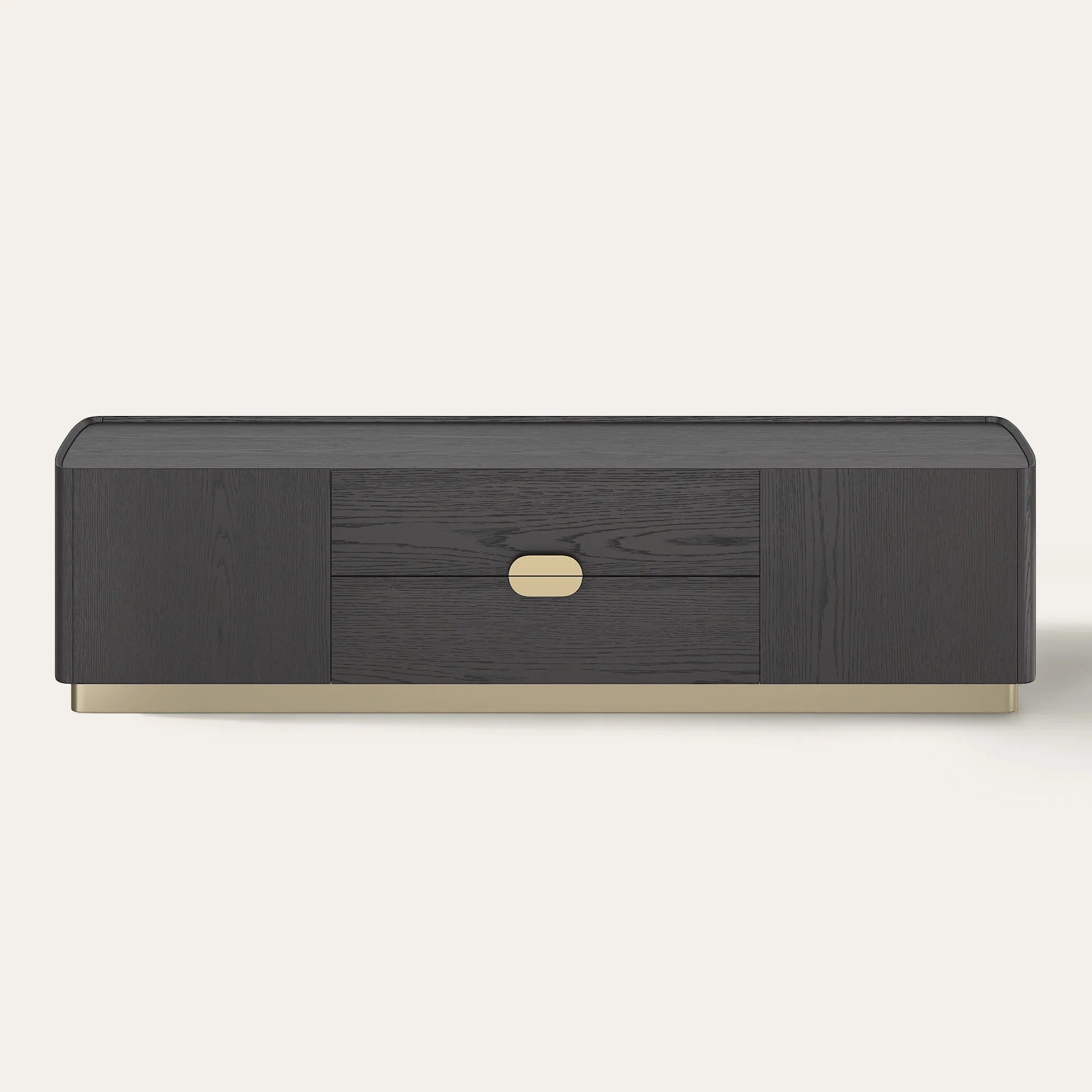 Large Media Console with Metal Handles and 79-Inch Width