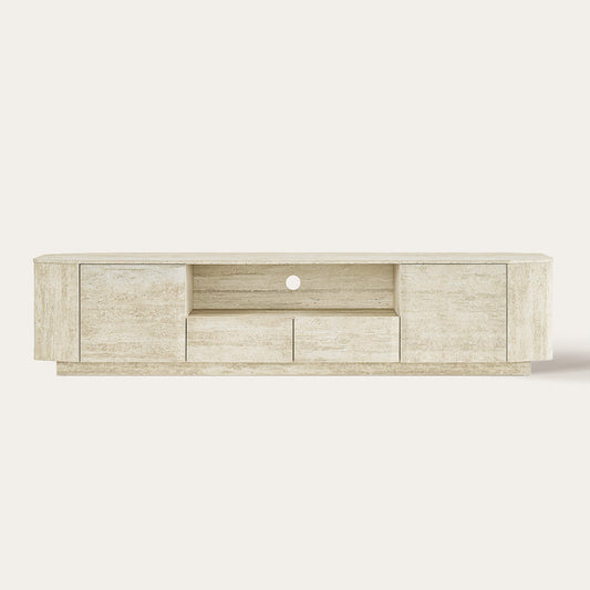 Large Travertine TV Console with Modern Design