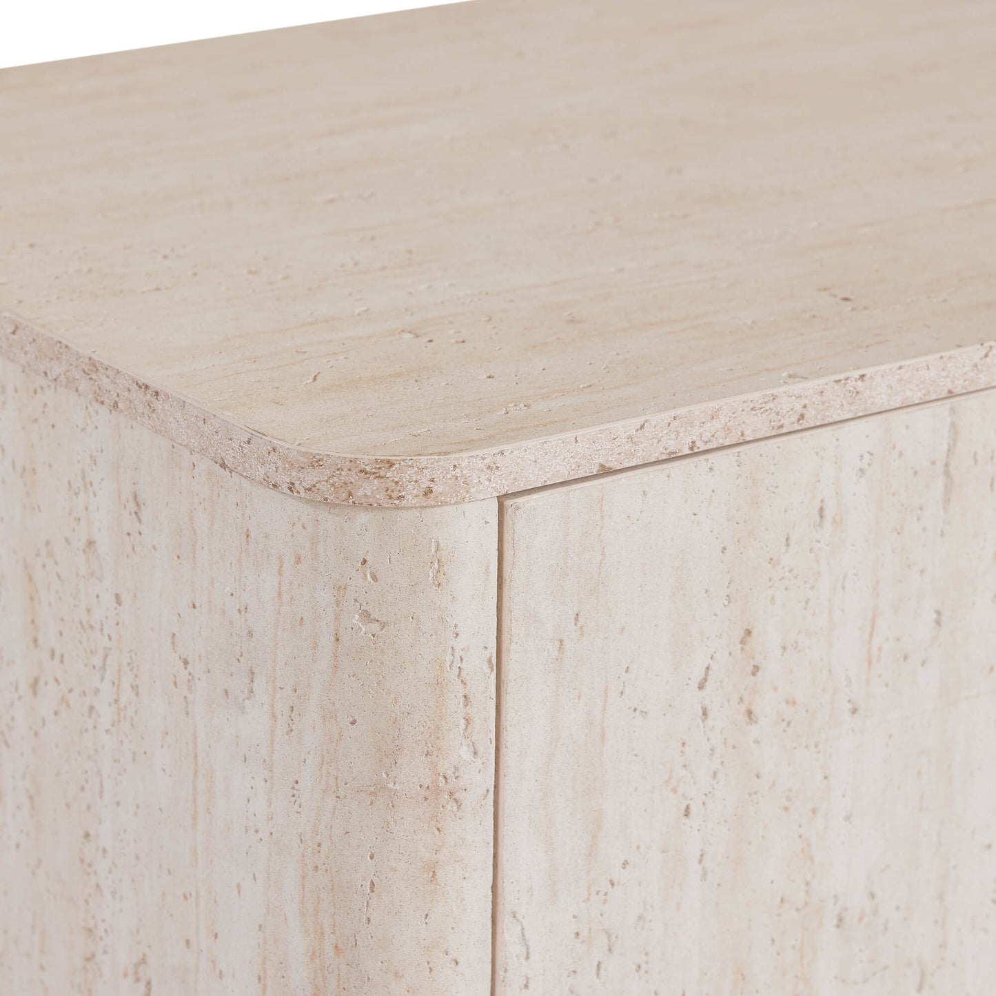 Large Travertine TV Console with Modern Design