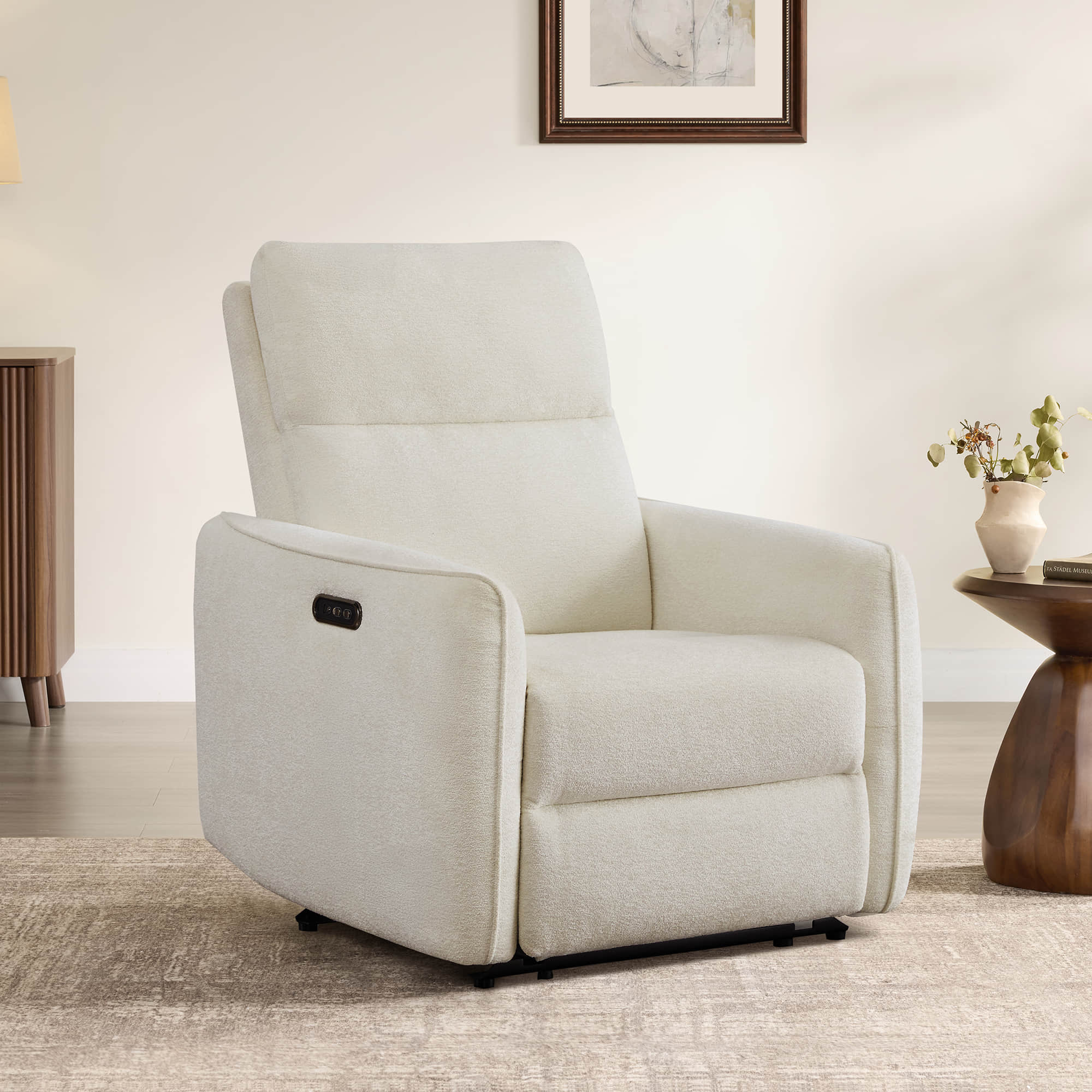 Lay-Flat Power Recliner with Adjustable Headrest