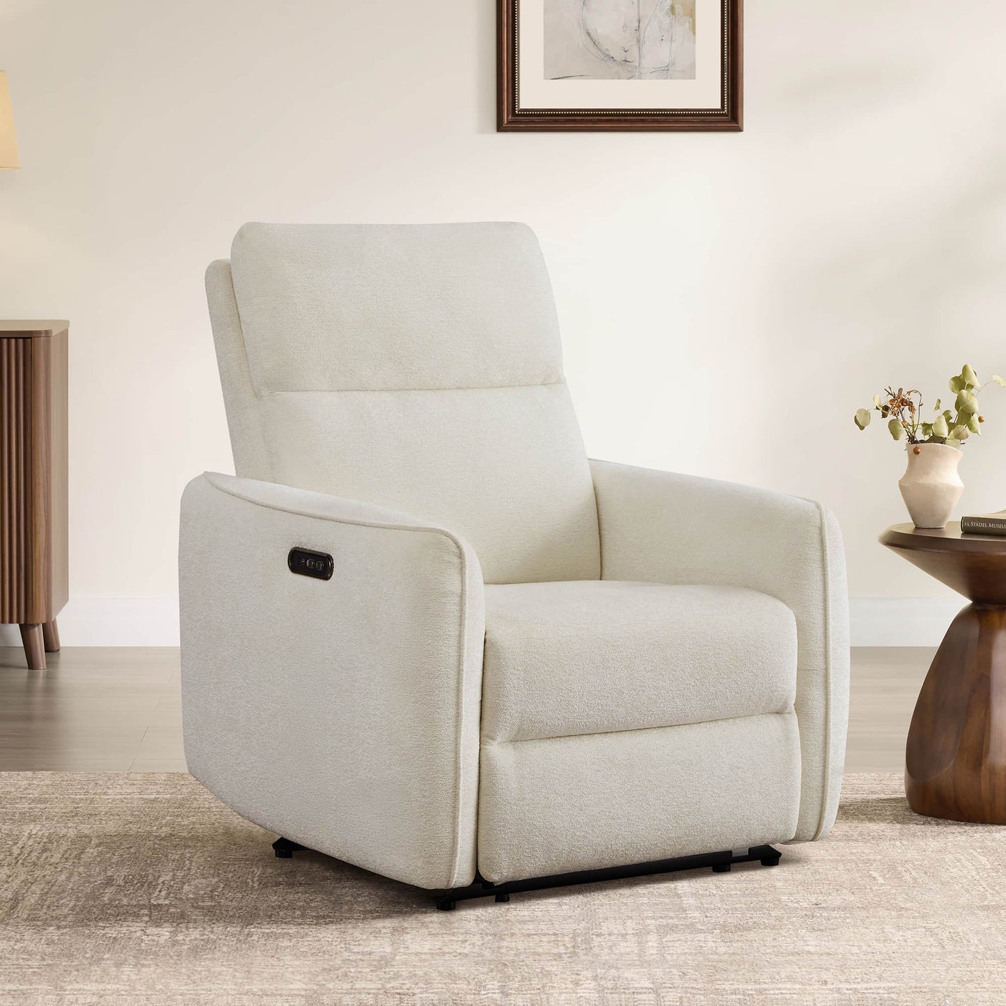 Lay-Flat Power Recliner with Adjustable Headrest