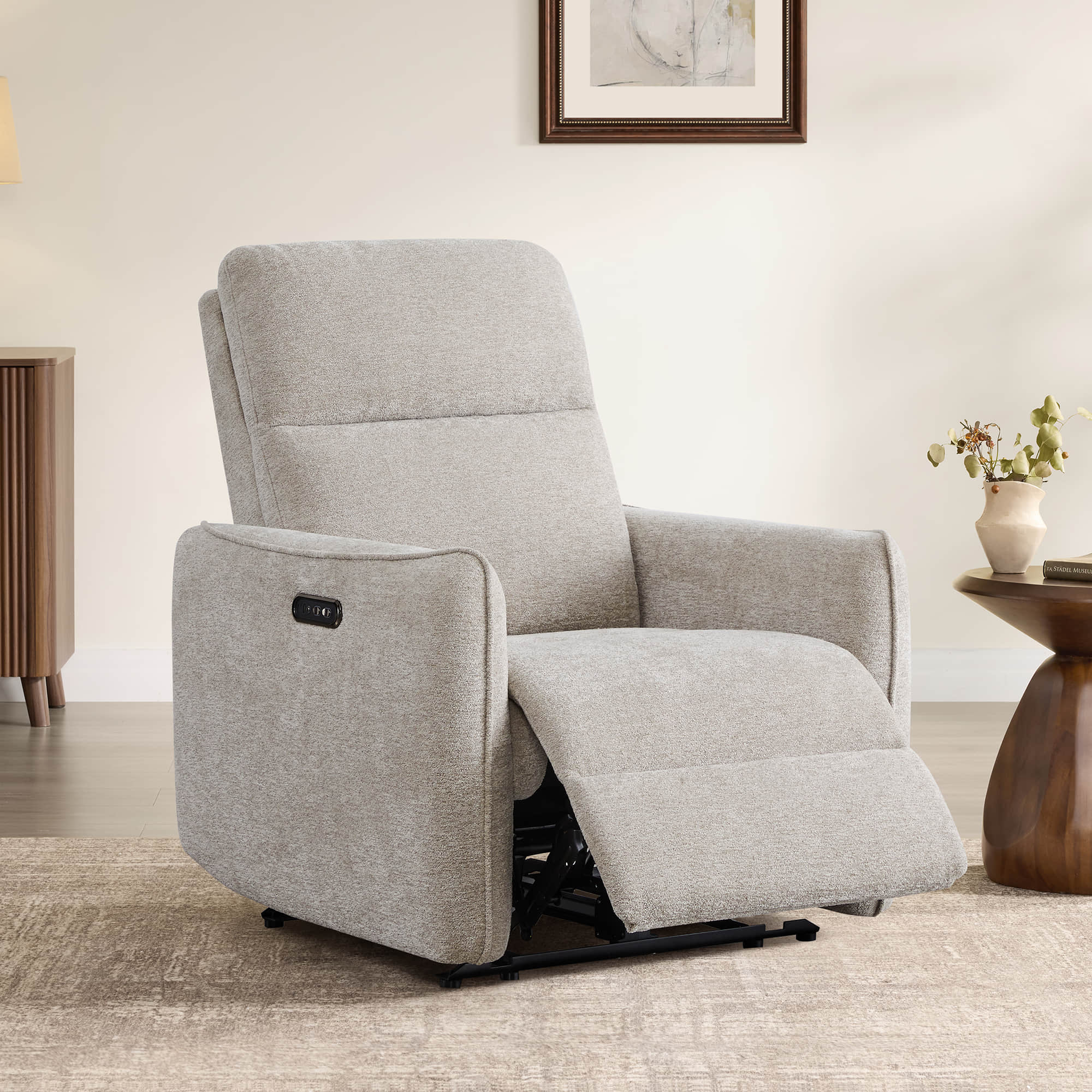 Lay-Flat Power Recliner with Adjustable Headrest
