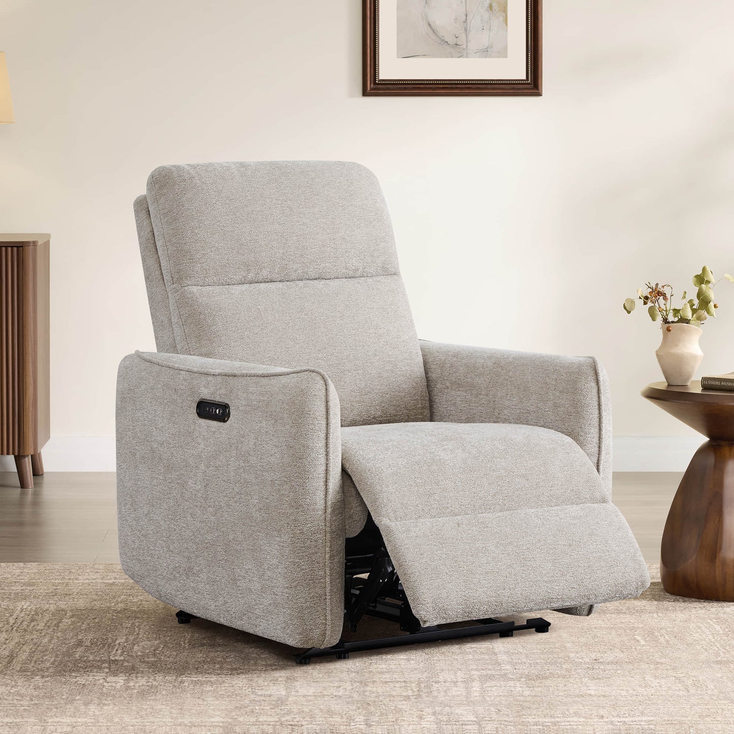 Lay-Flat Power Recliner with Adjustable Headrest