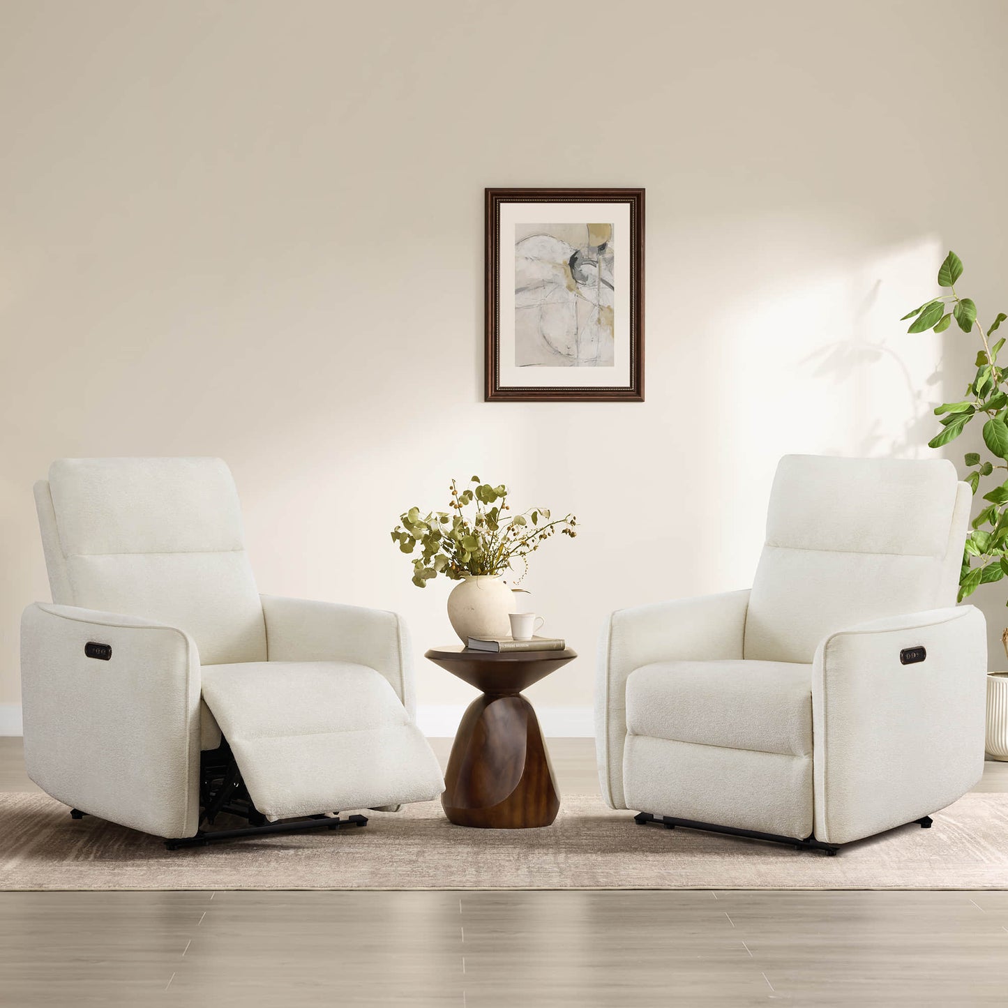 Lay-Flat Power Recliner with Adjustable Headrest