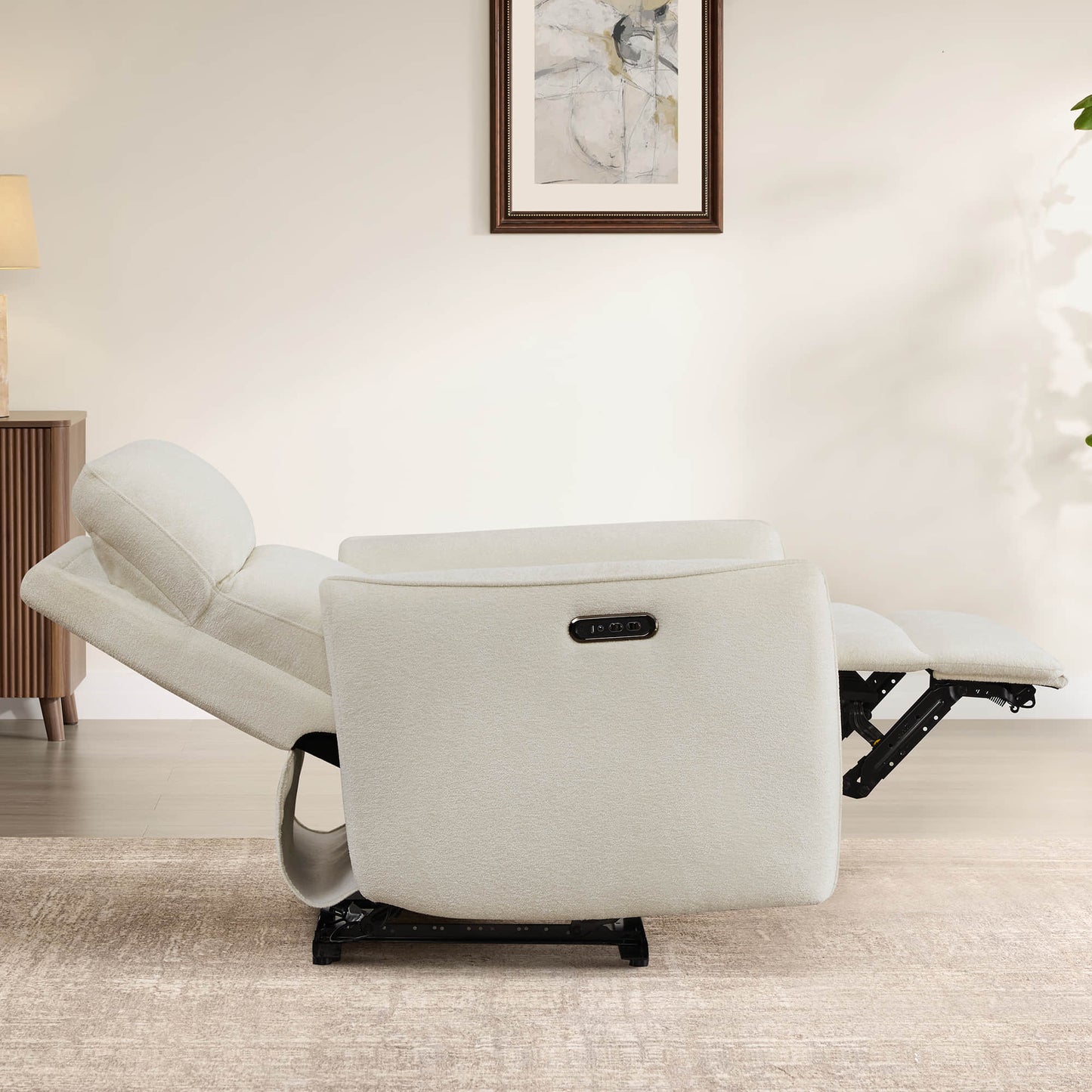 Lay-Flat Power Recliner with Adjustable Headrest
