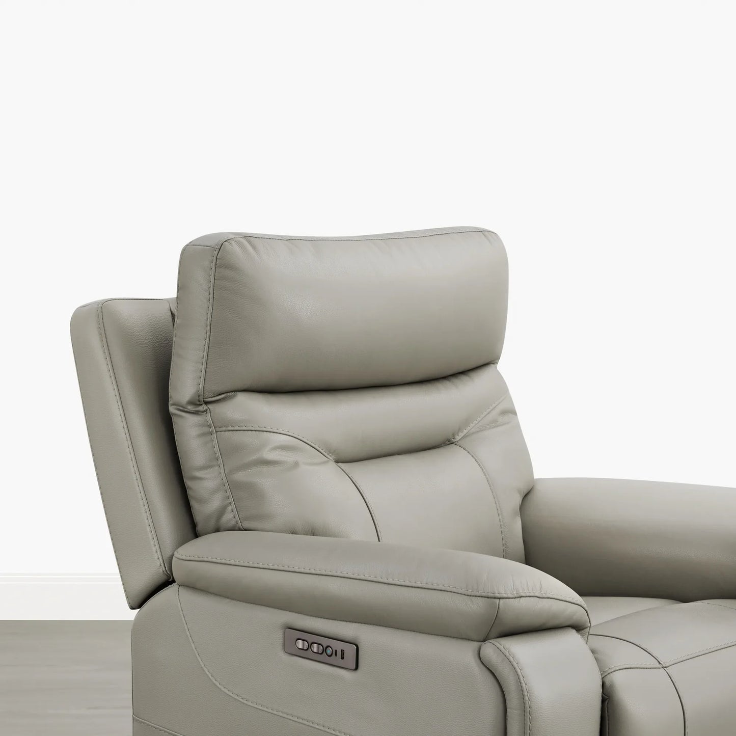 Leather Lay-Flat Power Recliner with LED Lighting