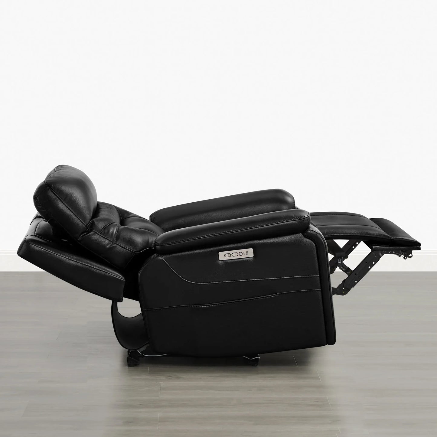 Leather Lay-Flat Power Recliner with LED Lighting