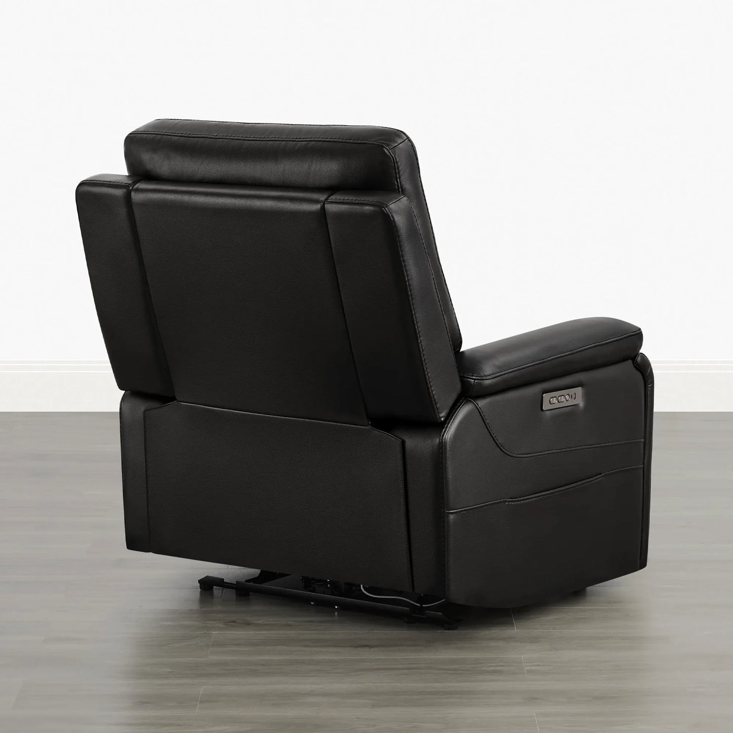 Leather Lay-Flat Power Recliner with LED Lighting