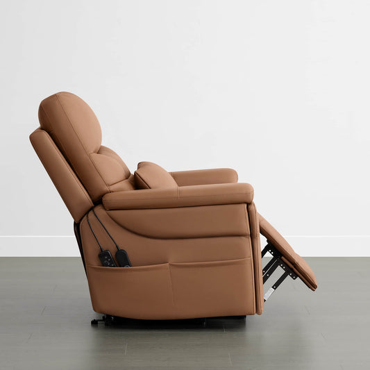 Leather Lift Assist Recliner with Heat Massage Feature