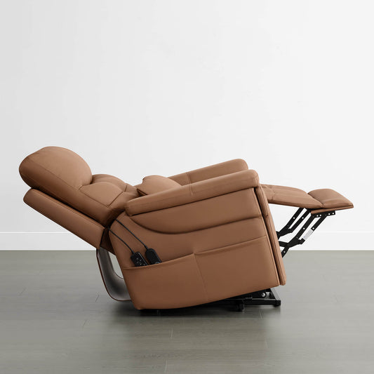 Leather Lift Assist Recliner with Heat Massage Feature