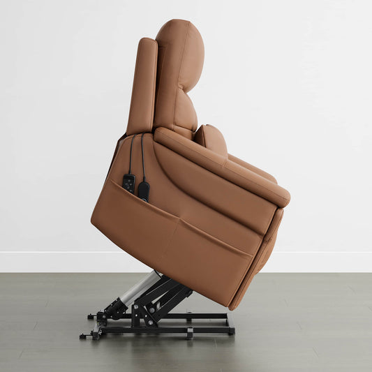 Leather Lift Assist Recliner with Heat Massage Feature