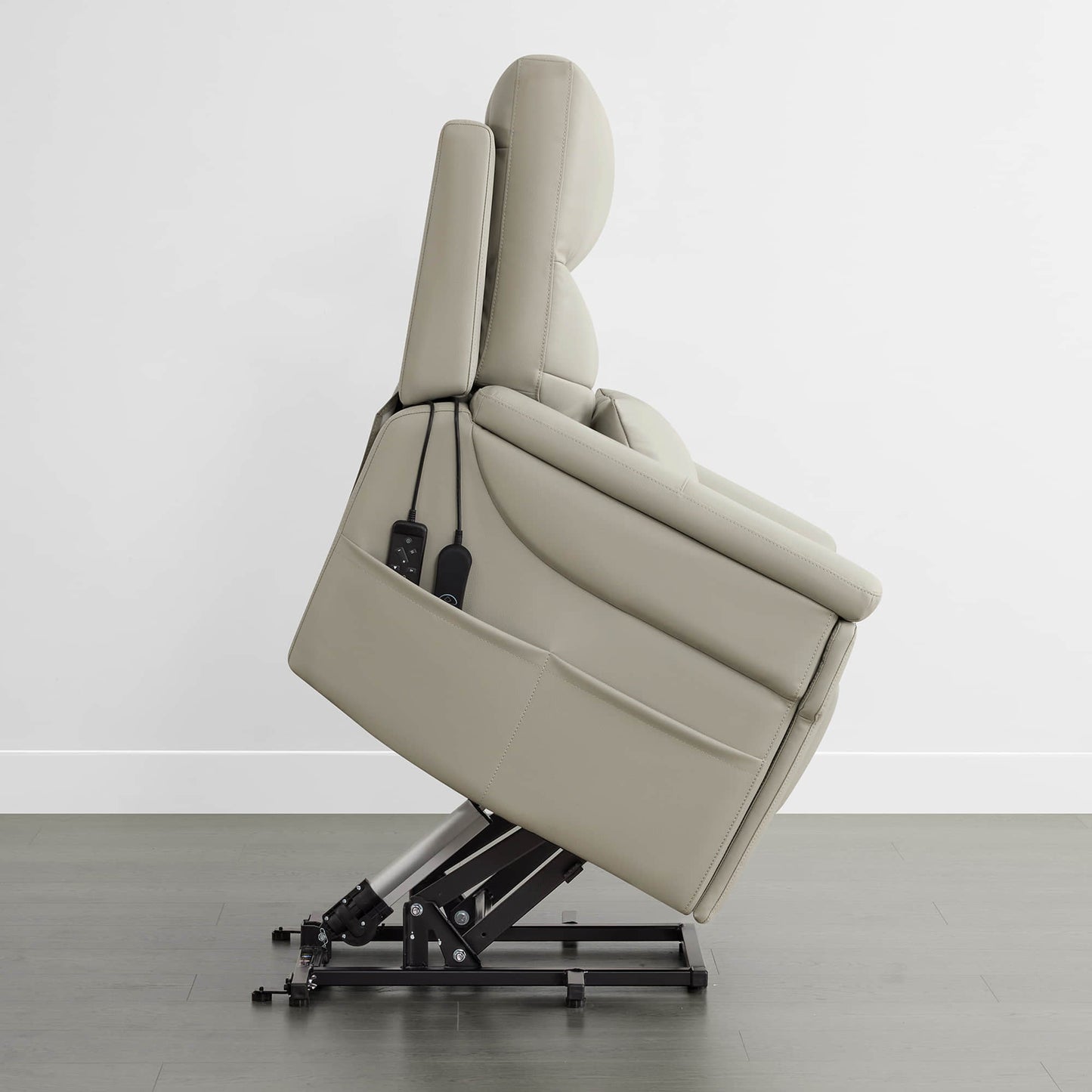 Leather Lift Assist Recliner with Heat Massage Feature