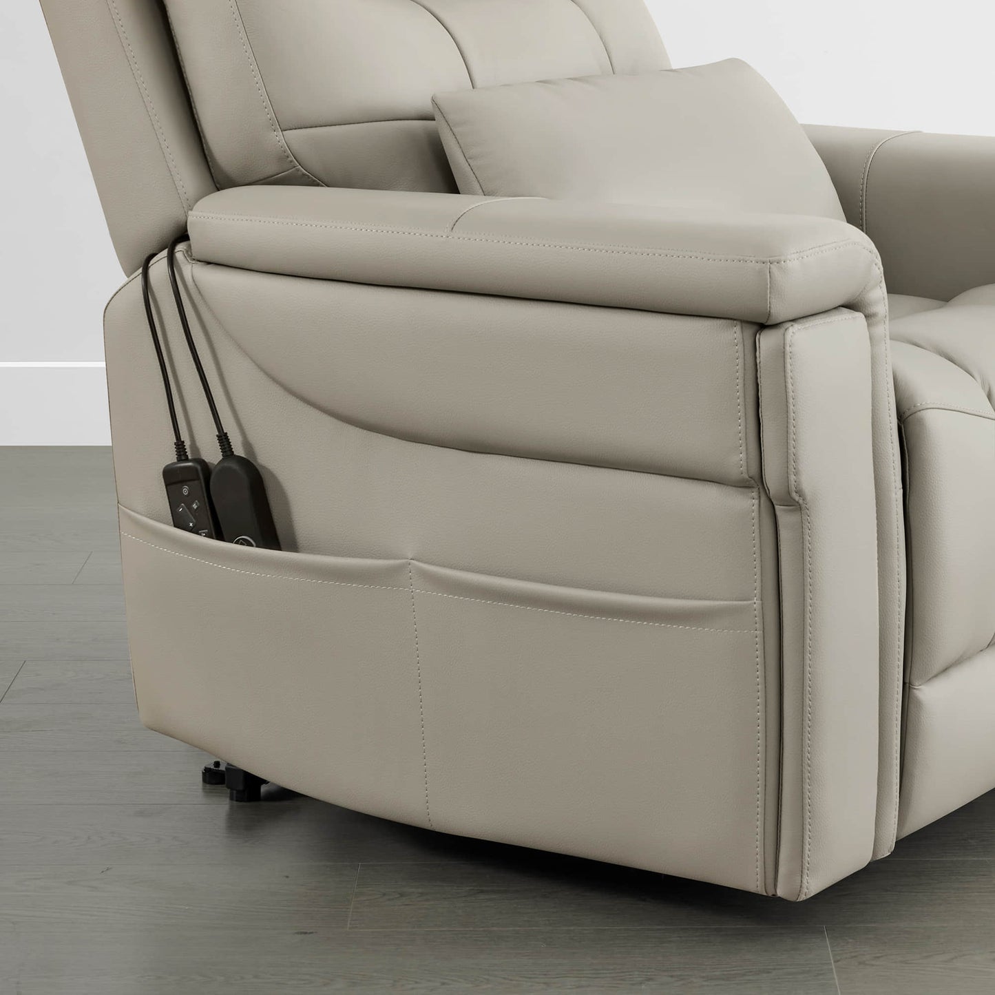 Leather Lift Assist Recliner with Heat Massage Feature