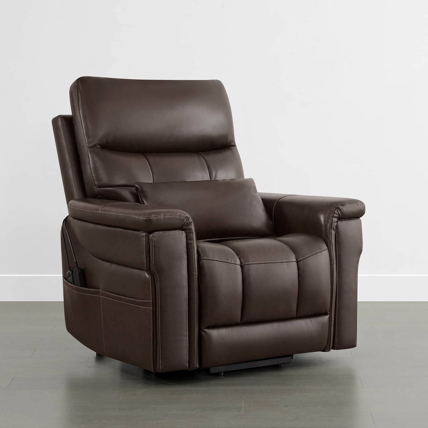 Leather Lift Assist Recliner with Heat Massage Feature