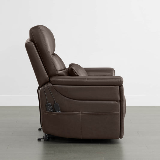 Leather Lift Assist Recliner with Heat Massage Feature